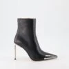 Off-White Silver Heeled Ankle Boots