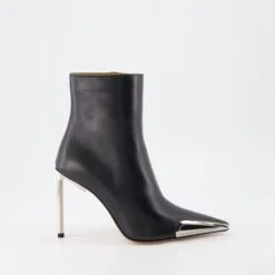 Off-White Silver Heeled Ankle Boots