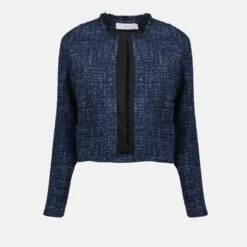 IRO Veste En Tweed Bleu Baluna