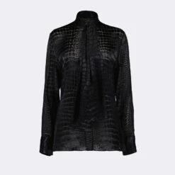 Versace Croc Effect Lavallière Shirt