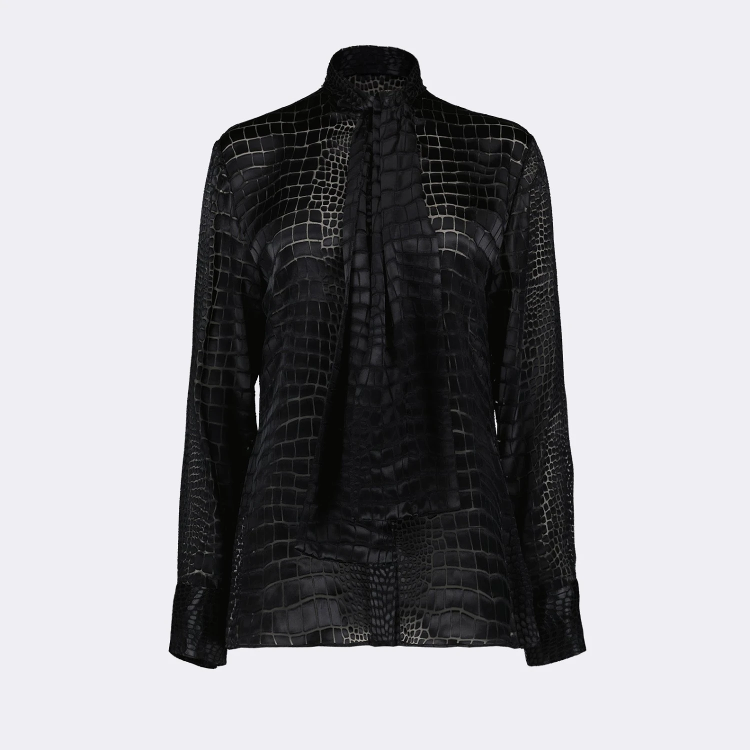 Versace Croc Effect Lavallière Shirt 1 Versace Croc Effect Lavallière Shirt