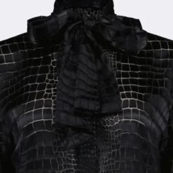 Versace Croc Effect Lavallière Shirt 5 Versace Croc Effect Lavallière Shirt -Fashion Clothing Store 13105402 2