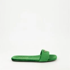 Prada Sandales En Velours Vert