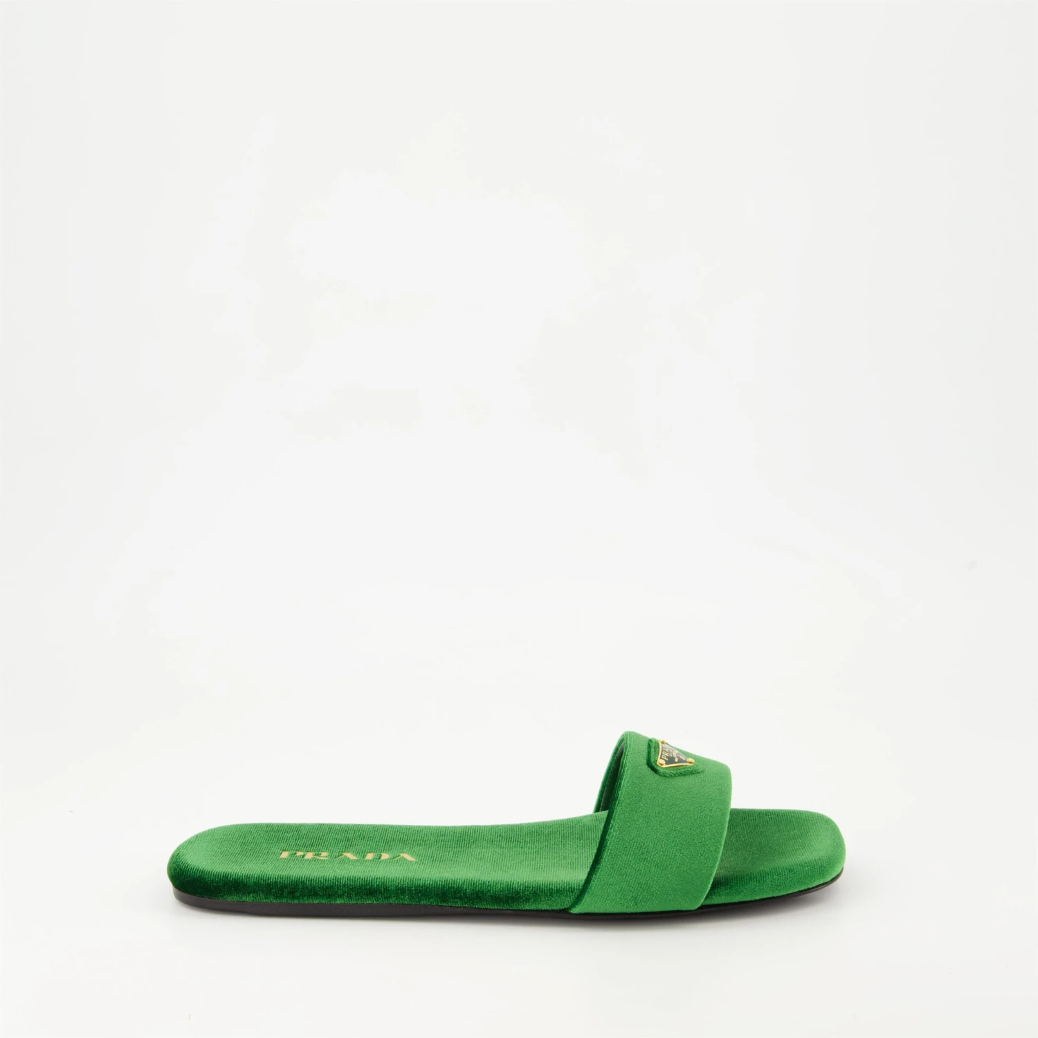 Prada Sandales En Velours Vert 1 Prada Sandales En Velours Vert