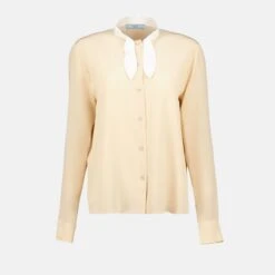 Prada Chemise En Soie Beige