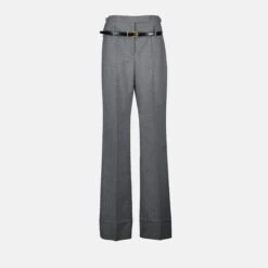 Prada Pantalon Gris En Laine