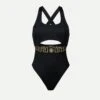 Versace Maillot De Bain Une Pièce Bordure Greca