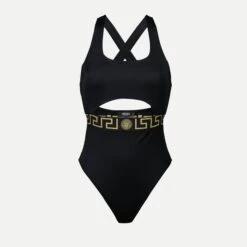 Versace Maillot De Bain Une Pièce Bordure Greca