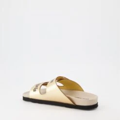 Palm Angels Logo Slides -Fashion Clothing Store claquettes dorees a logo d2d17644 d47e 4949 8b07 fe4e4243a445
