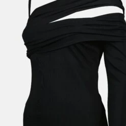 Versace Robe Asymétrique Noire -Fashion Clothing Store f72d499cddca171d395ce727d96a2e43