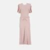 Victoria Beckham Gathered Waist Dress Pink