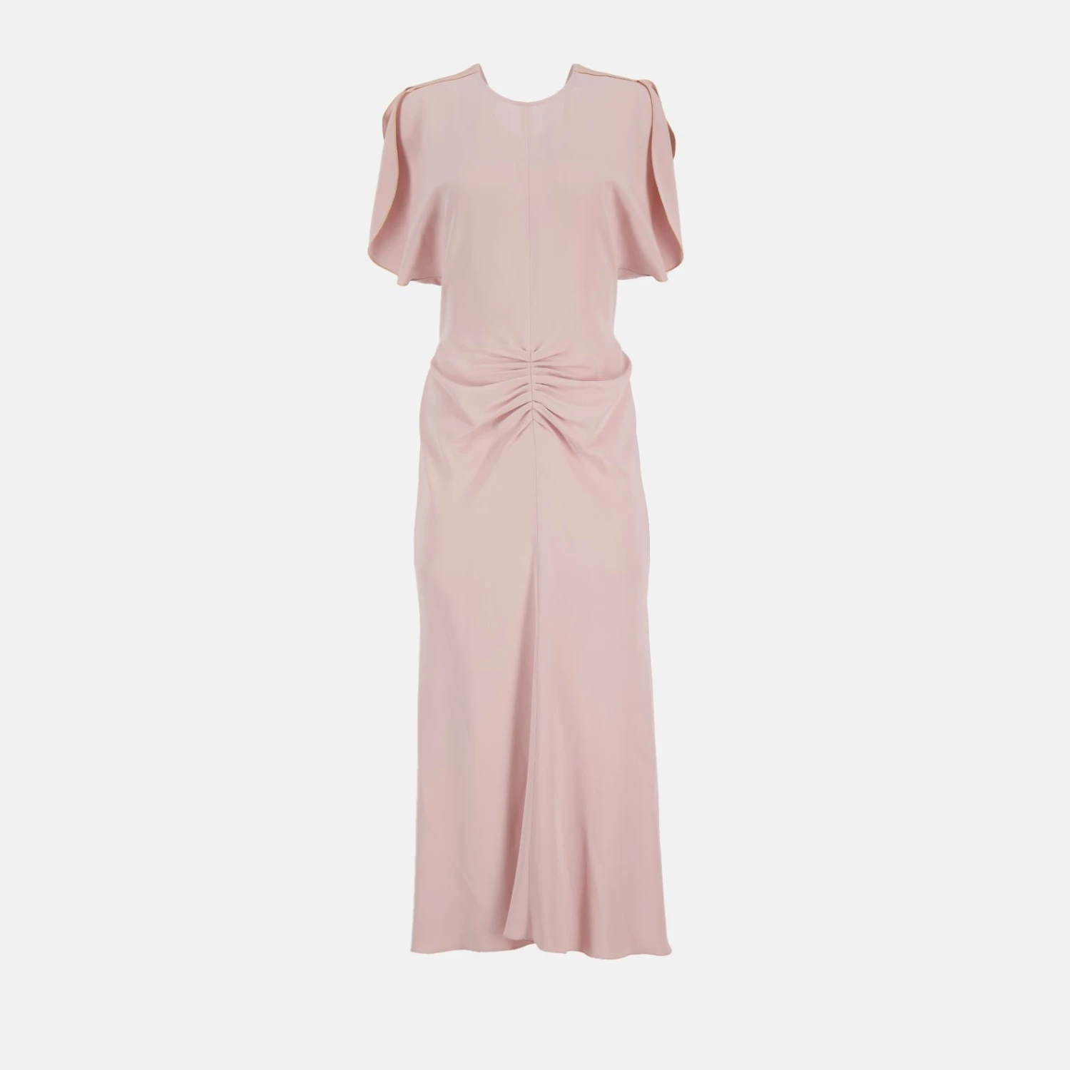 Victoria Beckham Gathered Waist Dress Pink 1 Victoria Beckham Gathered Waist Dress Pink