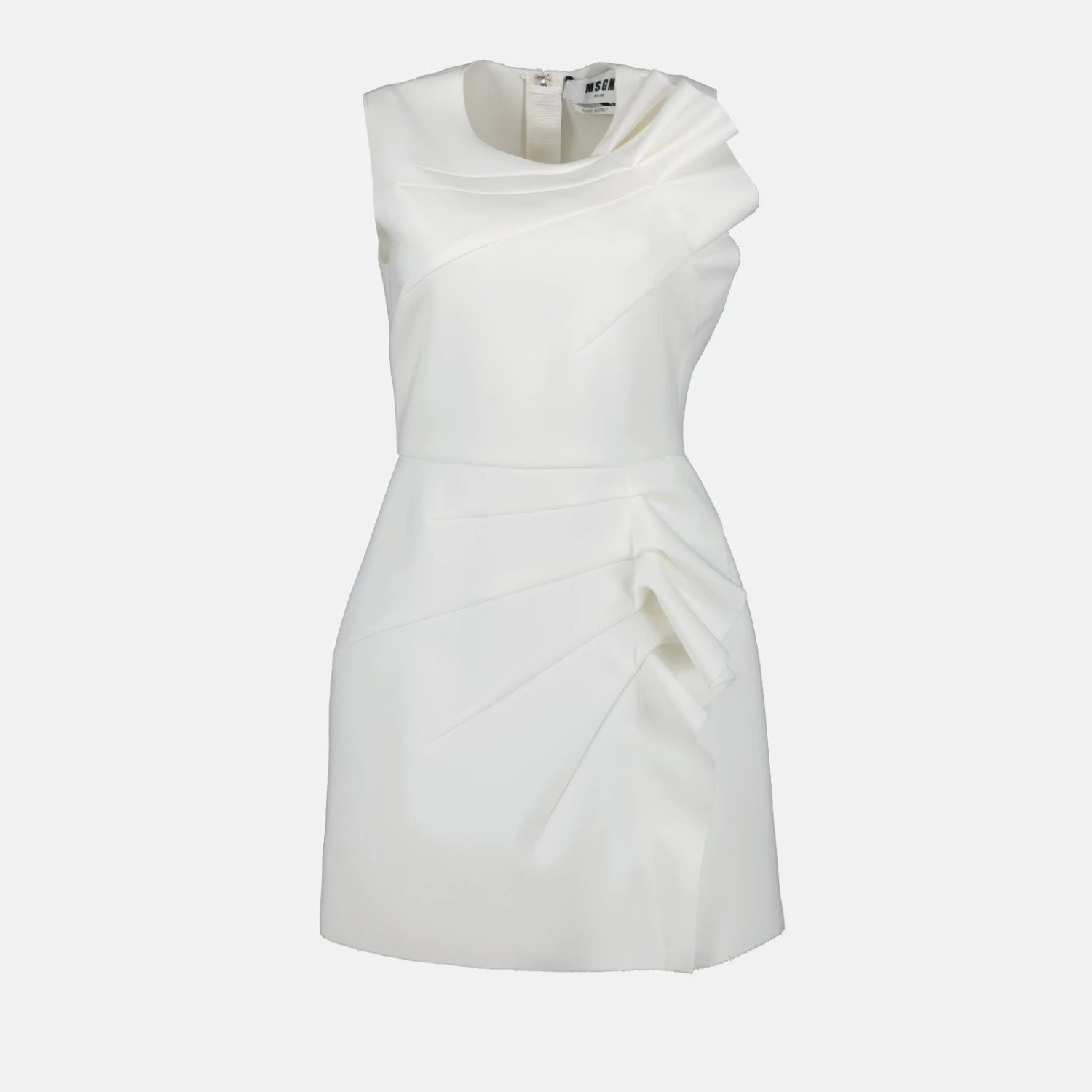 MSGM Ruffled Dress White 1 MSGM Ruffled Dress White